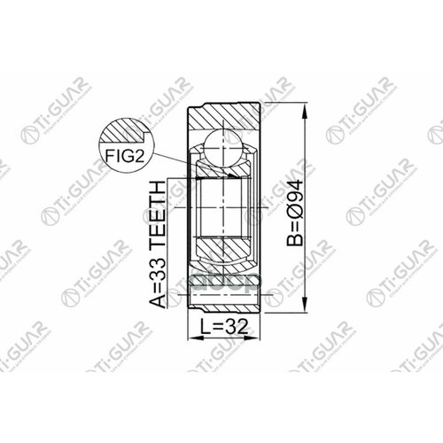 Шрус Tg-In9802 2311-Gv Tiguar 3394 Inner RhLh Mt Skoda Octavia 04-12 Vw Golf V 03-08 Ti-Guar арт TGIN9802 4690₽