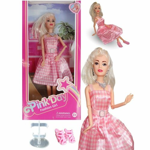 Кукла шарнирная 30 см в платье с аксессуарами, руки и ноги сгибаются, для девочек, JZ302