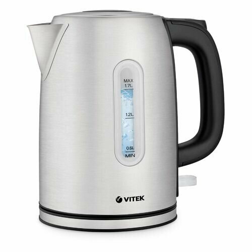 Чайник электрический Vitek 1140-VT 2200Вт серебристый матовый и черный 3967₽