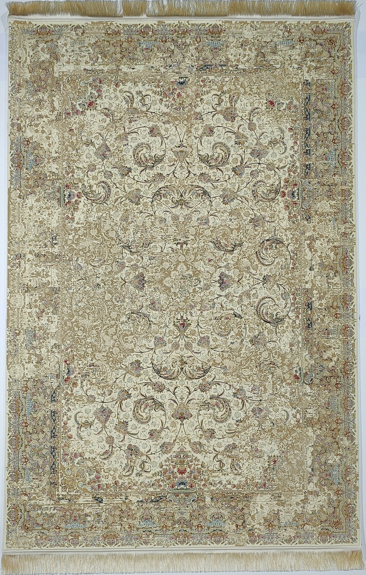 Ковер персидский высокоплотный винтажный с рельефным ворсом "ARNIKA кремовый" 150х225 см