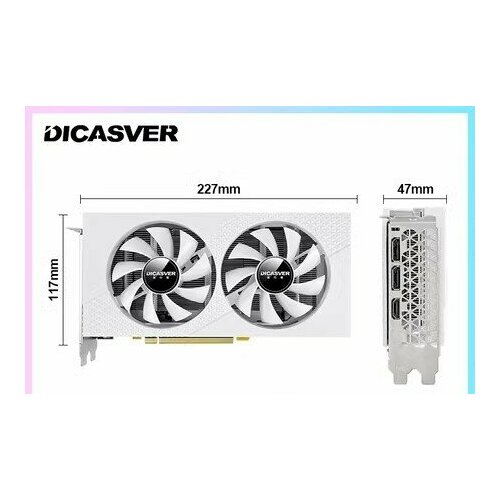 Видеокарта DICASVER Radeon RX 580 8 ГБ AMD RADEON RX580 8GB GDDR5 Белая 1089900₽