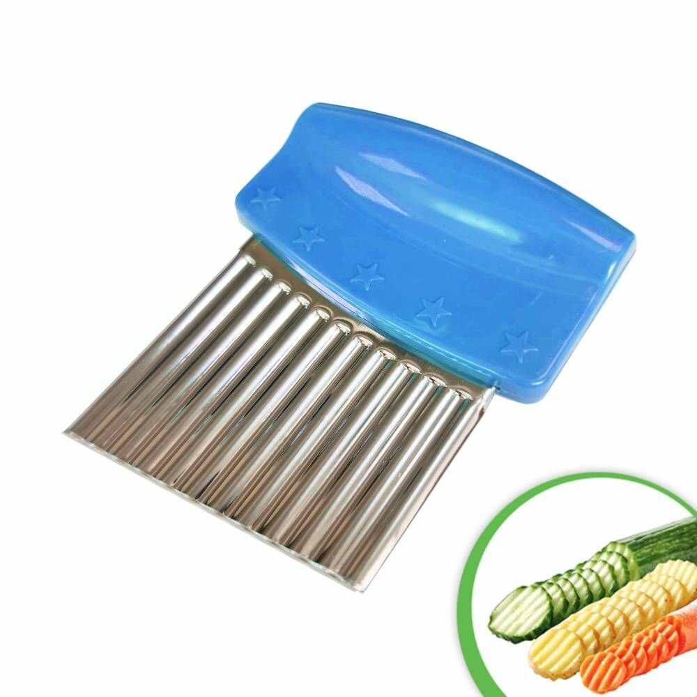 фото Овощерезка для волнистой нарезки, цвет синий