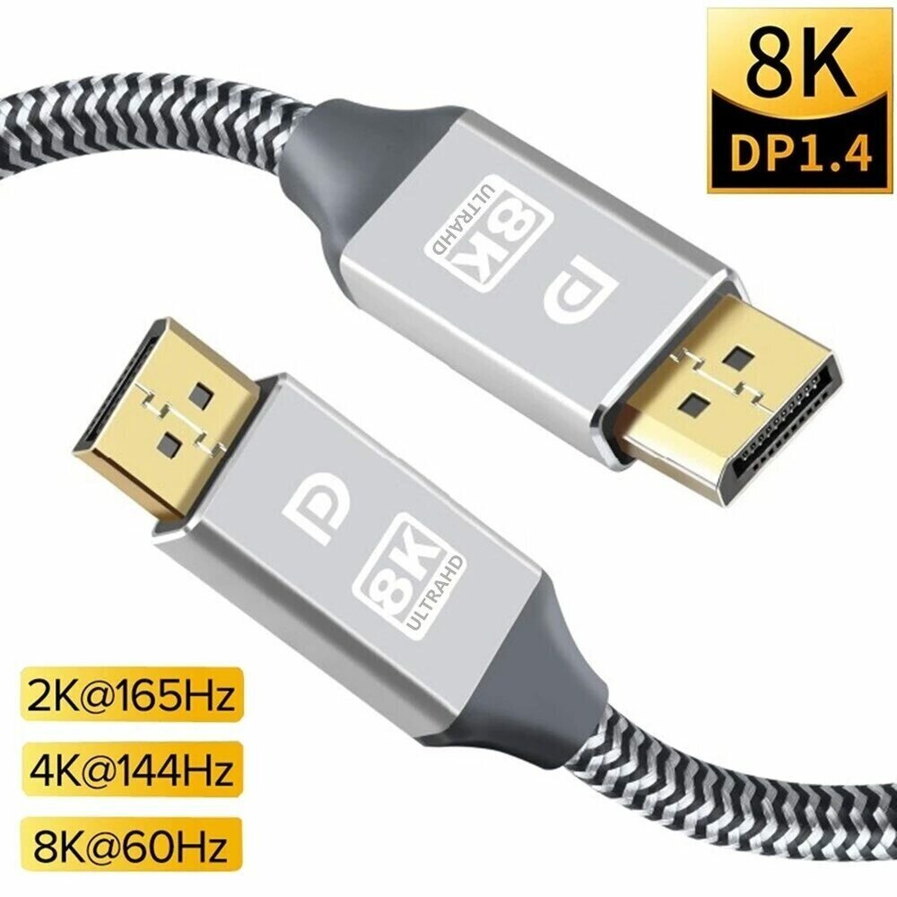 Кабель аудио-видео Telecom TCG750-1M, DisplayPort (m) - DisplayPort (m) , 1м, GOLD серый Noname - фото №8