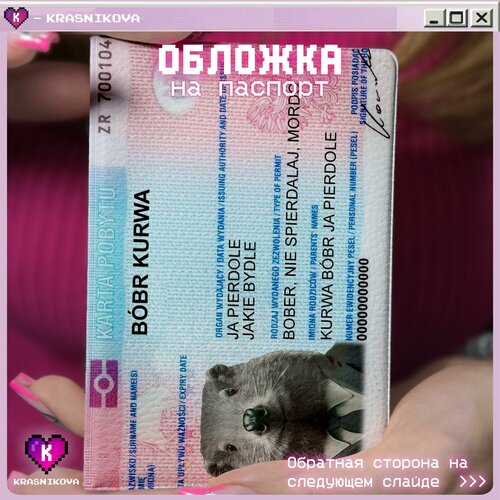 Обложка для паспорта KRASNIKOVA белыйрозовыйголубой 500₽