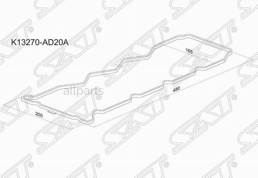 SAT K13270-AD20A Прокладка клапанной крышки Nissan AD 99-02 / Almera 00-06 YD22DD; YD22ETI; YD25DDTI