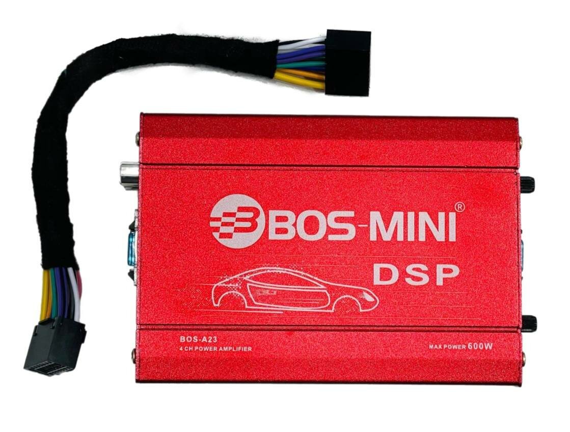 Усилитель автомобильный для Android магнитолы DSP BOS MINI четырехканальный 600W управление со смартфона