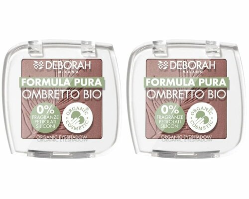 Тени для век Deborah Milano Formula Pura Ombretto Bio, тон 04 Матовый розовый, 2,5 гр, 2 шт