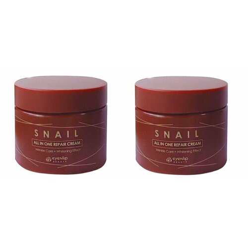 EYENLIP Крем для лица улиточный Snail All In One Repair Cream, 100 мл - 2 штуки уход за лицом cosrx крем для лица с муцином улитки advanced snail 92 all in one cream