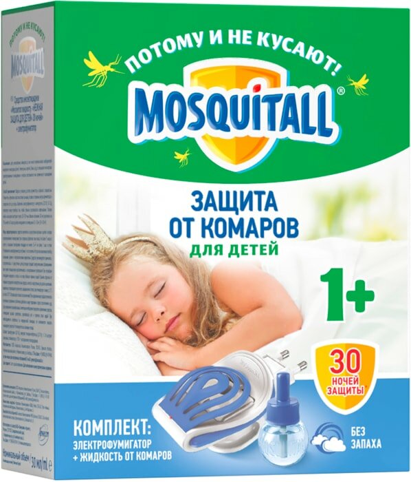 Средство от комаров Mosquitall Нежная Защита Электрофумигатор + Жидкость на 30 ночей