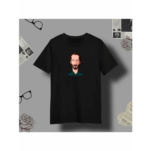 Футболка Keanu Reeves, размер 7XL, черный