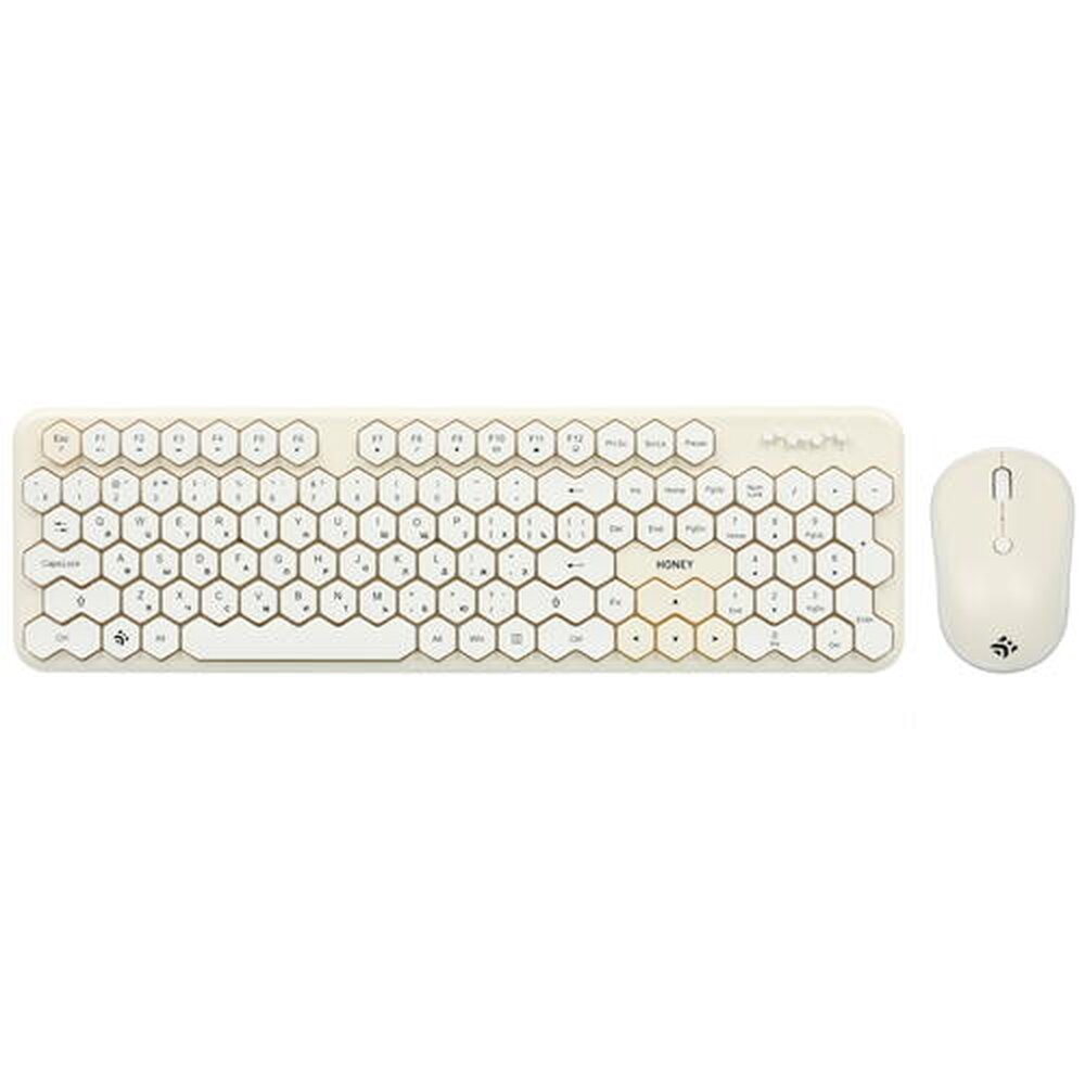 Клавиатура+мышь беспроводная DEXP Honey бежевый