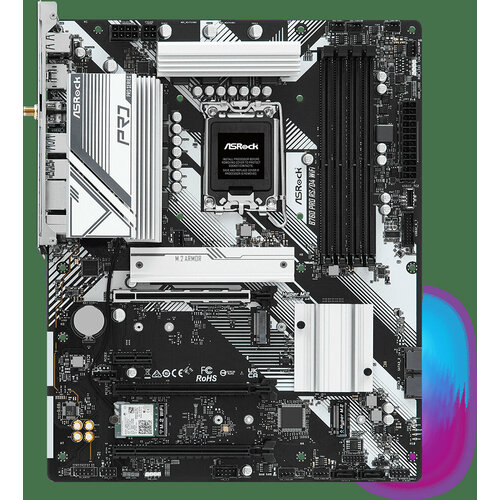 Материнская плата ASRock B760 PRO RSD4 WIFI Socket1700 B760 ATX4xDDR43M23PCI-E16 PCI-E DP HDMI PC5333 Wi-Fi 2057300₽