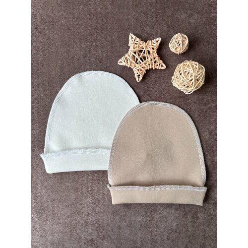 шапочка трикотажная для новорожденного эскимо размер 56 Чепчик , размер 36-40, бежевый