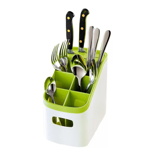 Лоток для столовых приборов с точилкой для ножей зеленая 11 см х 18 см х 17 см сушка для столовых приборов со сливом 690₽