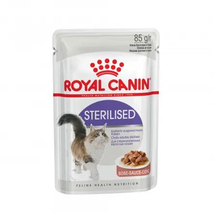 Royal Canin Sterilised Корм консервированный полнорационный для стерилизованных взрослых кошек мелкие кусочки в соусе 85 г
