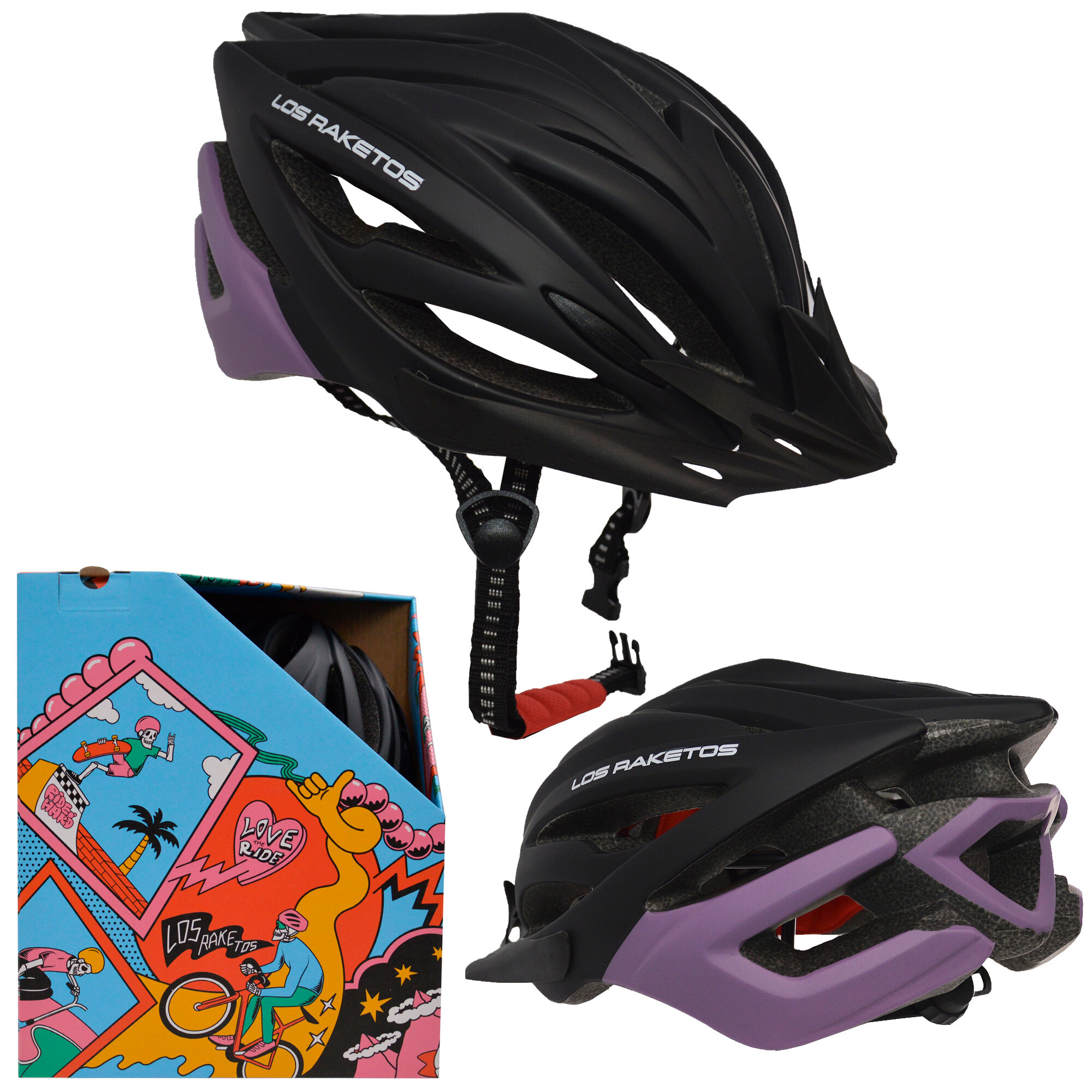 In-Mold велошлем защитный VERTIGO /L-XL (58-61) черный-розовый /съемный козырек