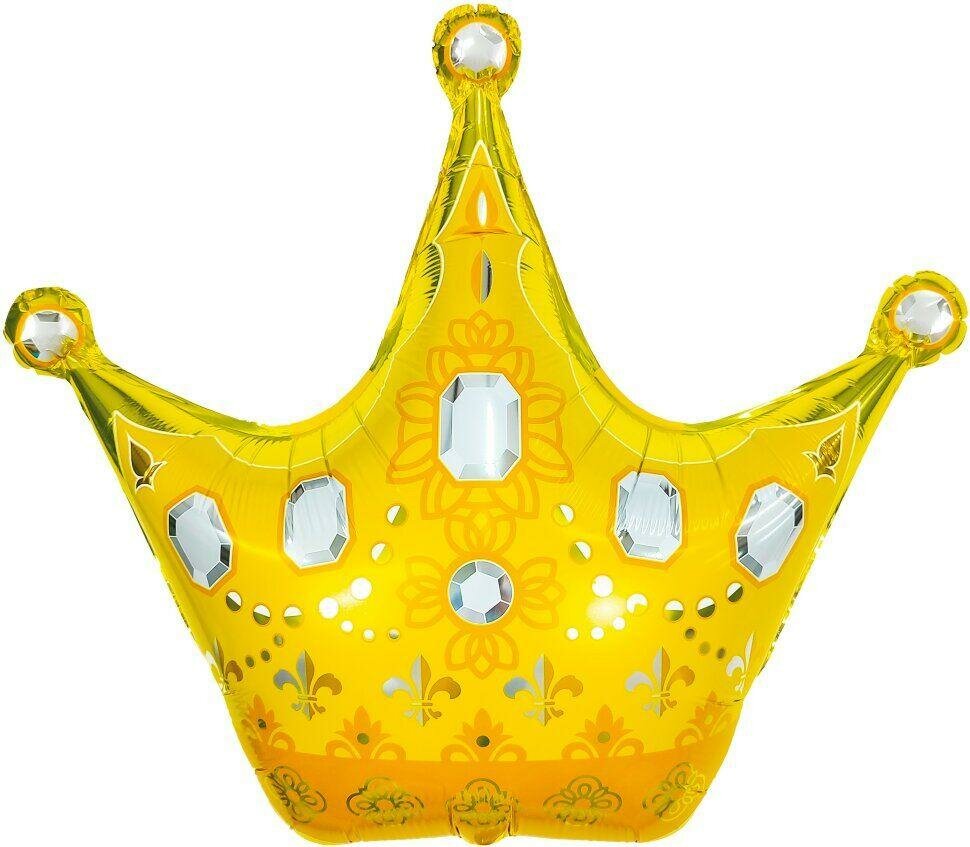 Шар (31'/79 см) Фигура, Корона, Золото, 1 шт. в упак.