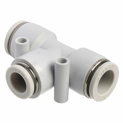 Фитинг тройник Т-образный цанговый переходной Airtac PEG12-10 под трубку 12-10-12 мм