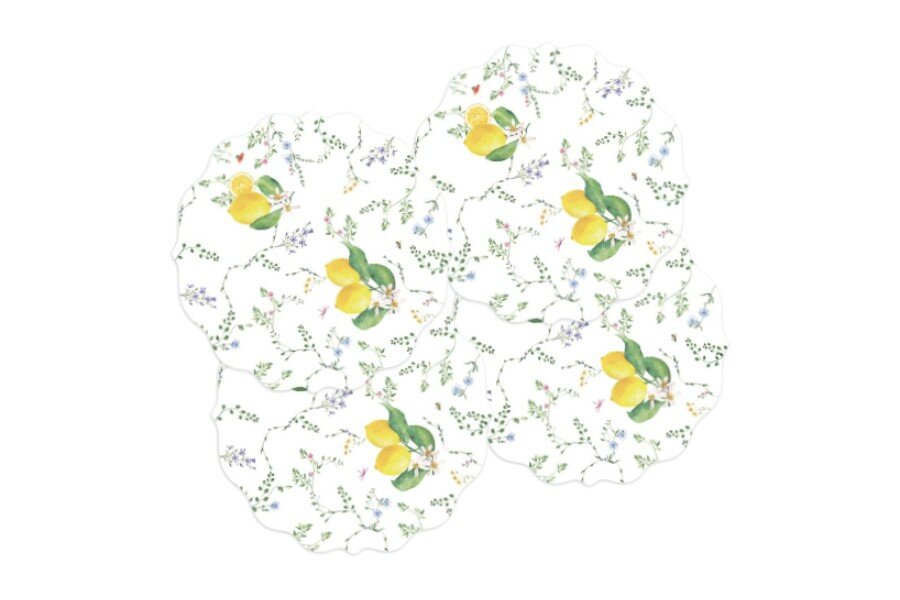 Набор подставок под горячее Цветы и лимоны, 4 шт, 34,5 см (Easy Life)
