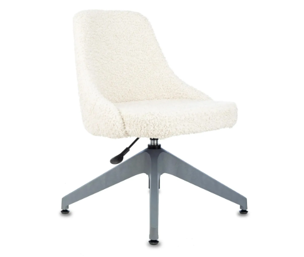 фото Кресло Бюрократ CH-340GLZ, молочный экомех, пластик серый