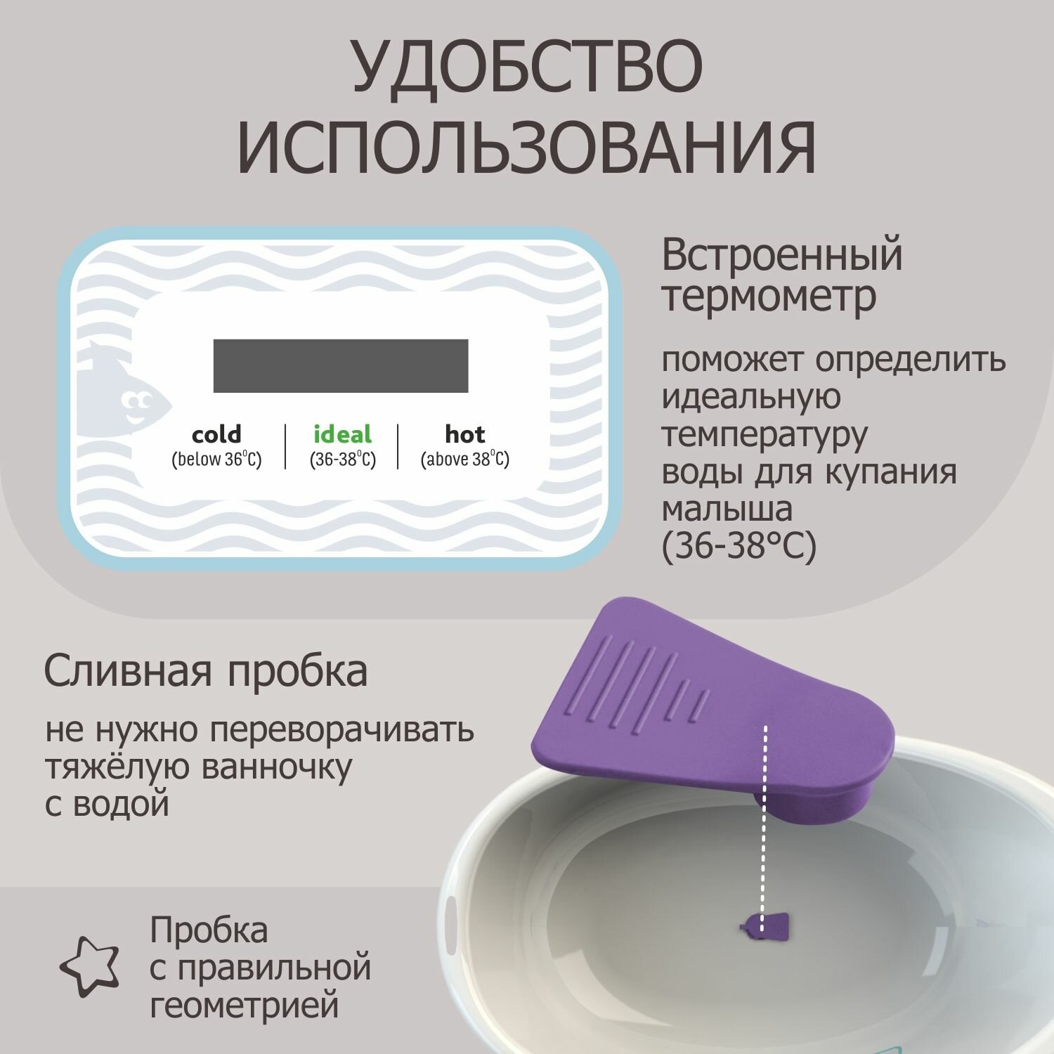 Ванночка для купания Морские котики KP210206 Без бренда - фото №3