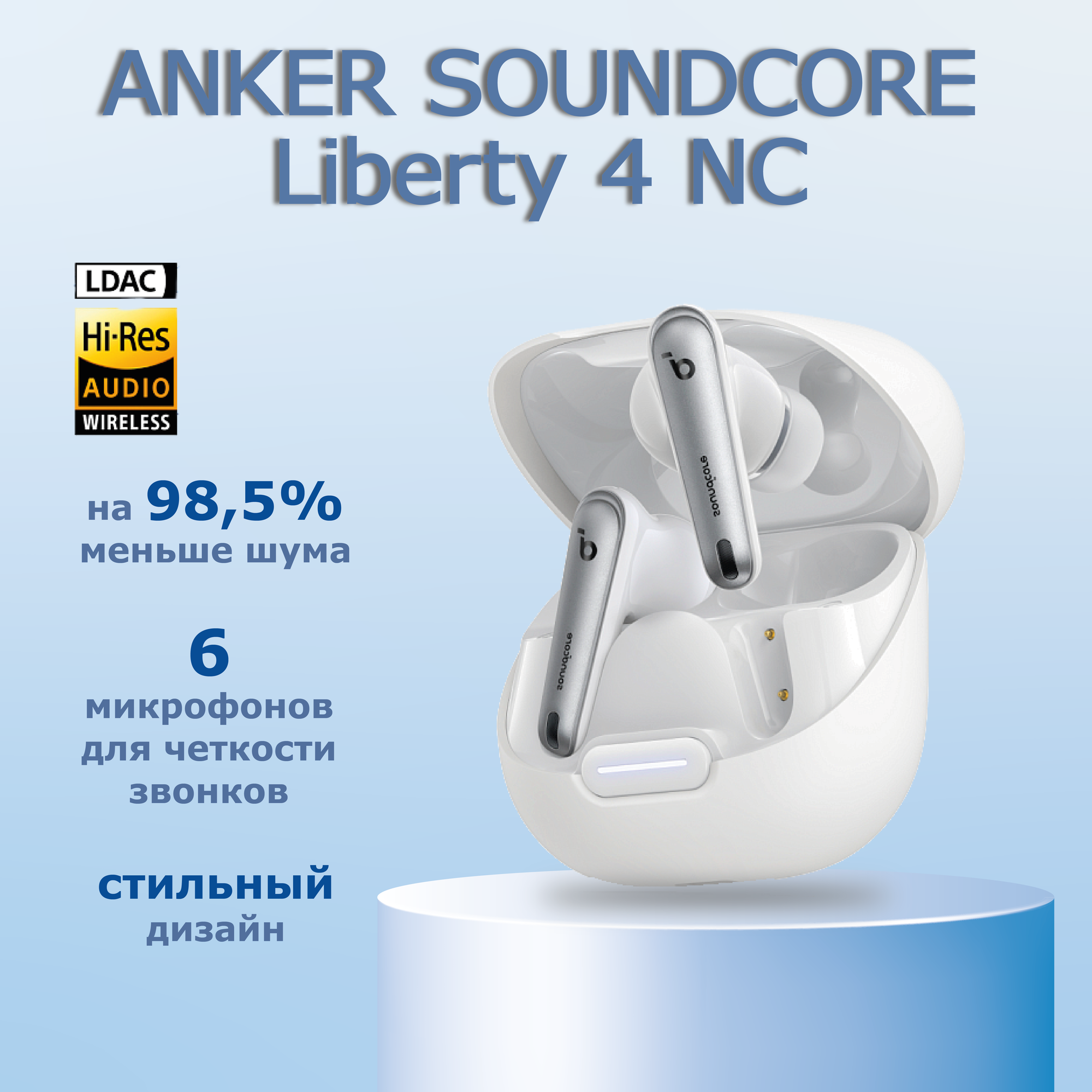 Наушники беспроводные soundcore Liberty 4 NC оригинал