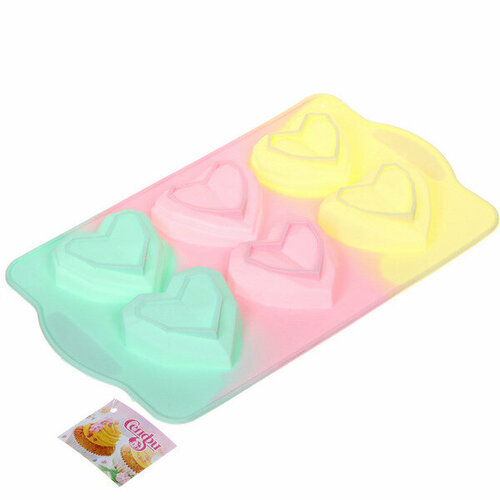 Форма силиконовая для шоколада Конфетти сердечки 291722см 579₽