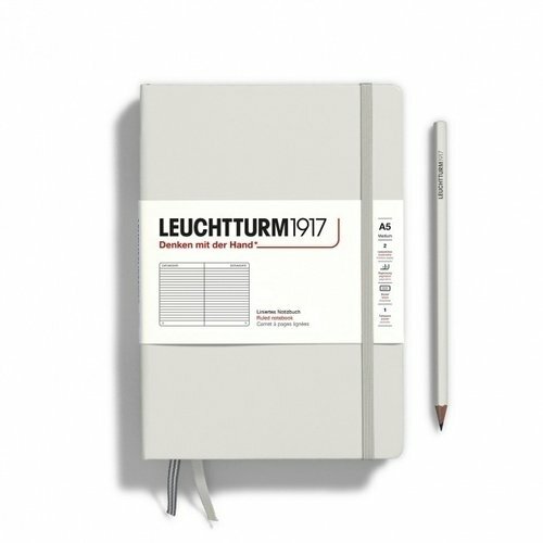 Блокнот Leuchtturm1917 Medium, 125 листов, в линейку, твердая обложка, светлый серый