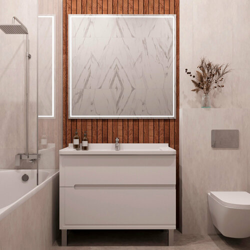 Тумба с раковиной в ванную, тумба для ванной FAURAplus Izabel 100-2 универсальная раковина Katy