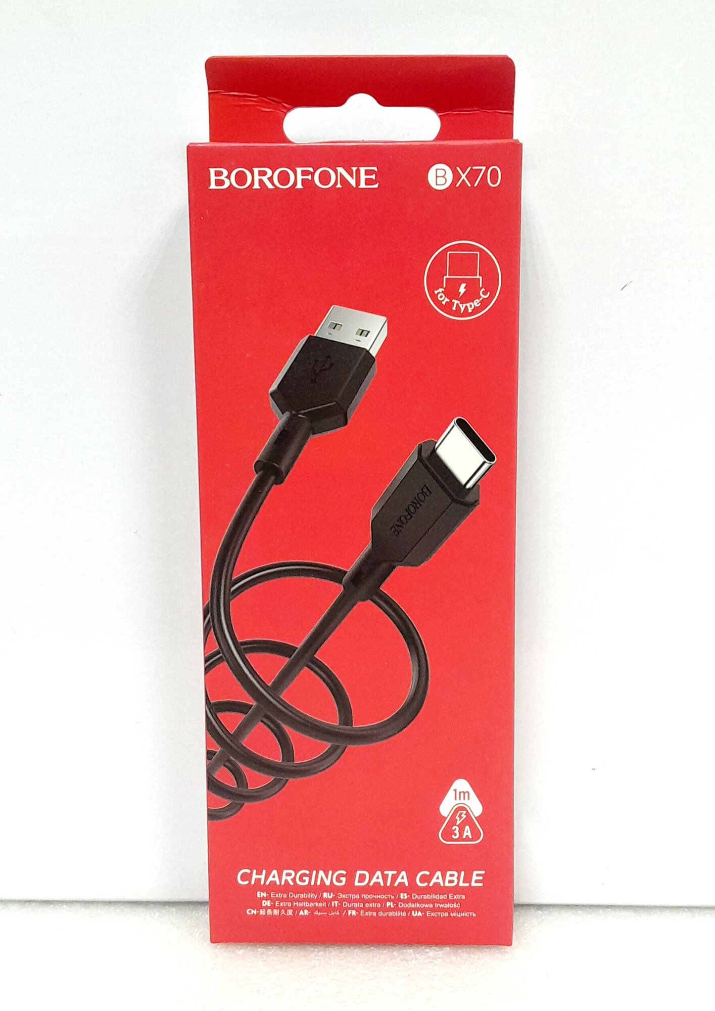 Кабель Borofone BX70 USB - USB Type-C, 1 м, 1 шт, черный