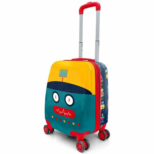 Чемодан  CORAL HIGH, ручная кладь, 33х40х25 см, 2.3 кг, синий, красный