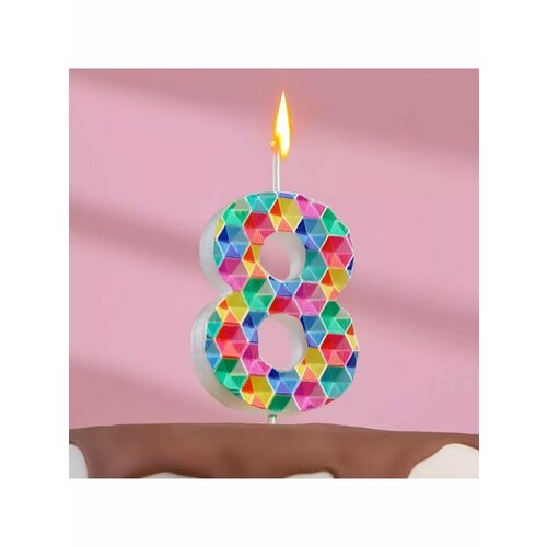 Свеча в торт на шпажке Калейдоскоп цифр 513₽