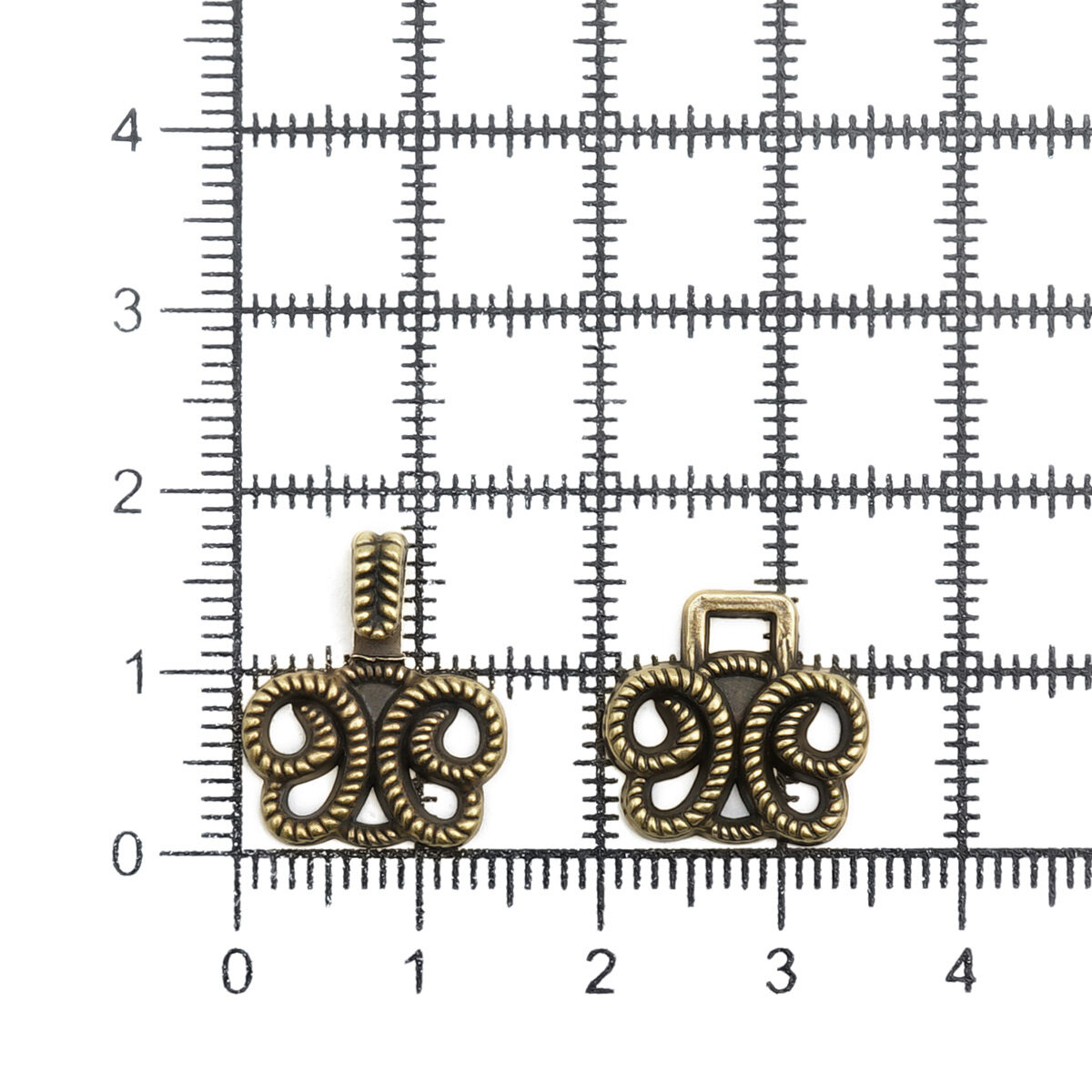 Крючки для одежды пришивные Айрис, 2,5*1,4 см, металл (бронза), 10 шт — фото 1