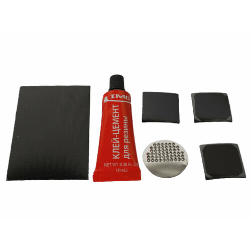 Набор IMG для холодной вулканизации камер вело и автошин клей 11мл тонкие заплатки 4шт 366₽