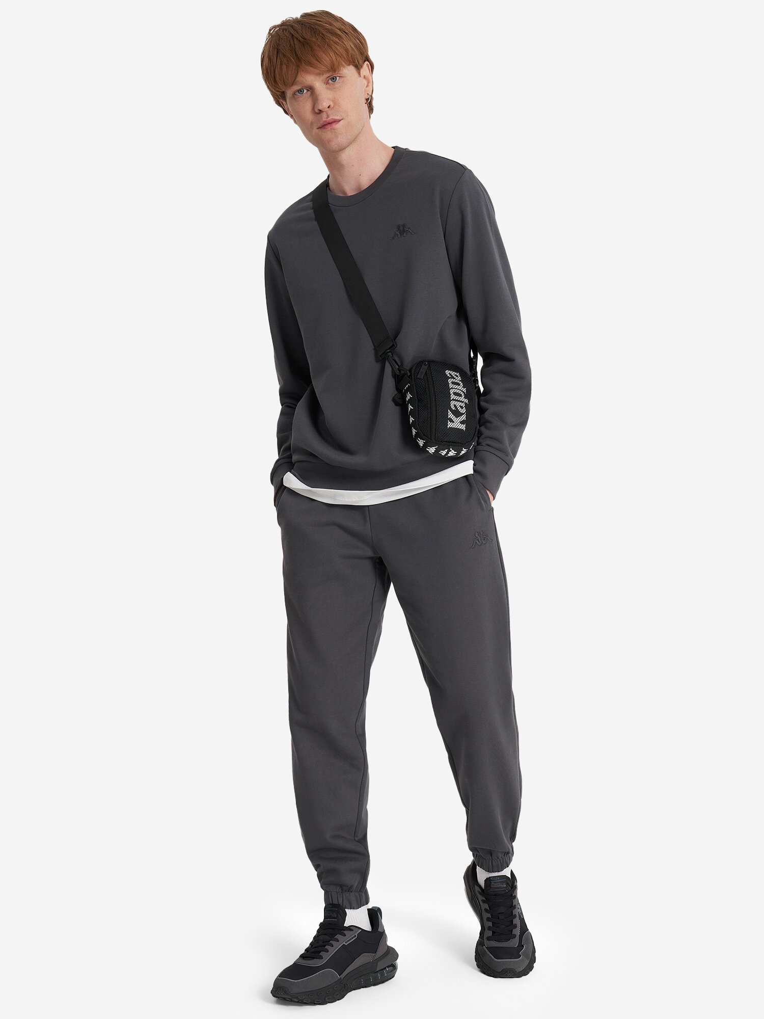 Брюки джоггеры Kappa, размер 48, серый — фото 1