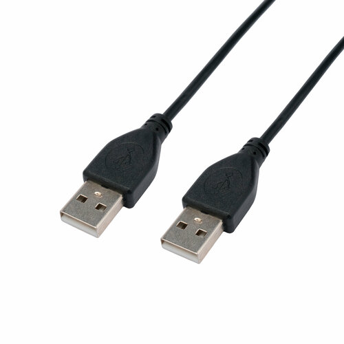 Кабель USB2.0 AM/AM Cablexpert черный, 28/26AWG медный проводник Pro 0.6м CC-USB2-AMAM-0.6M