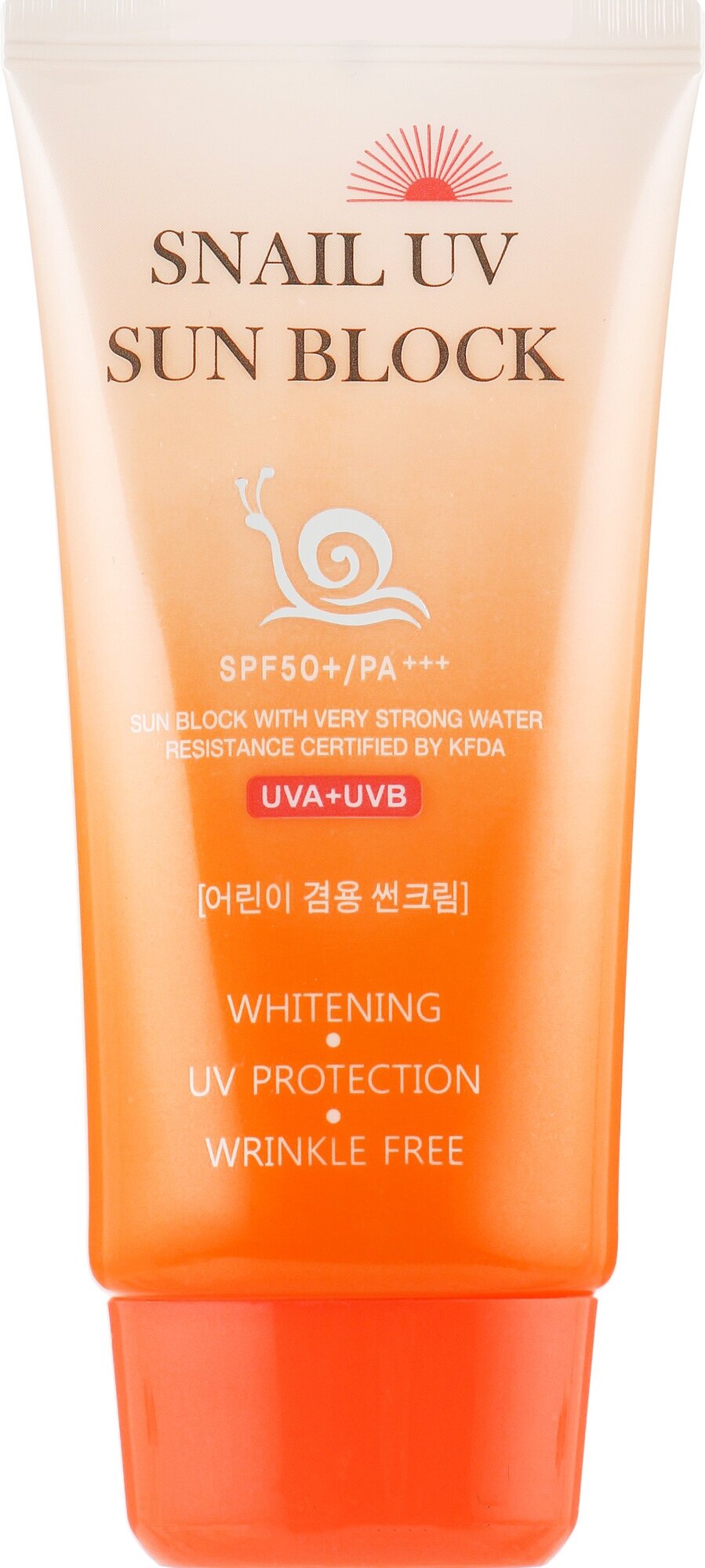 Крем солнцезащитный с улиточным муцином Jigott Snail UV Sun Block SPF50+/PA+++, 70 мл — фото 1