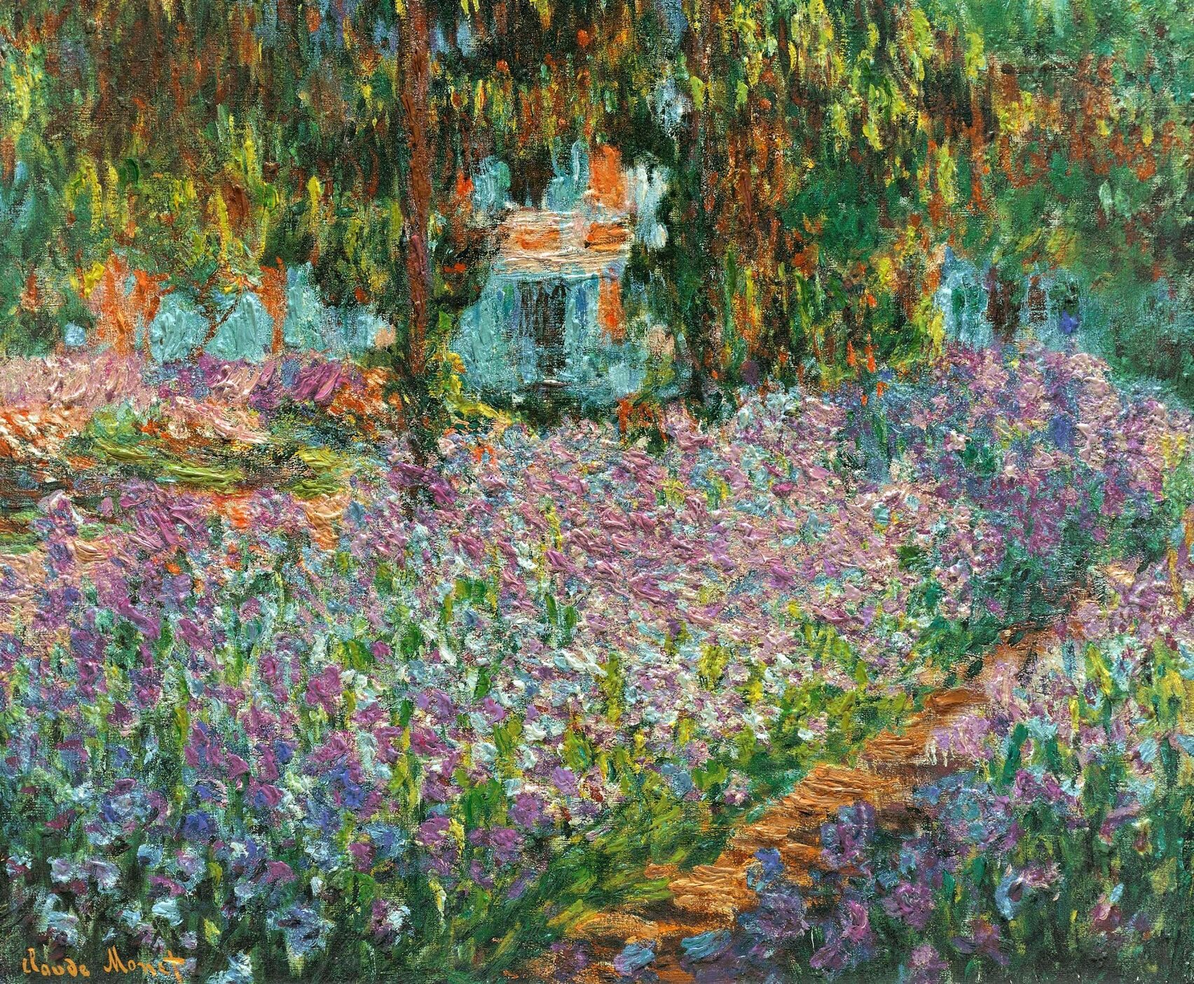 Картина Клода Моне Ирисы в саду Моне-2 1900 60х49 см
