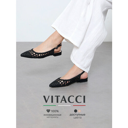 фото Туфли слингбэки vitacci, размер 35, черный