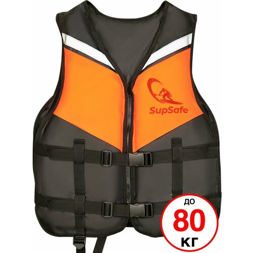 SupSafe спасательный жилет до 80 кг, 48-50 черный; оранжевый
