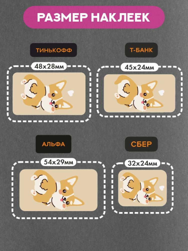 Наклейки на платежный стикер Корги — фото 1