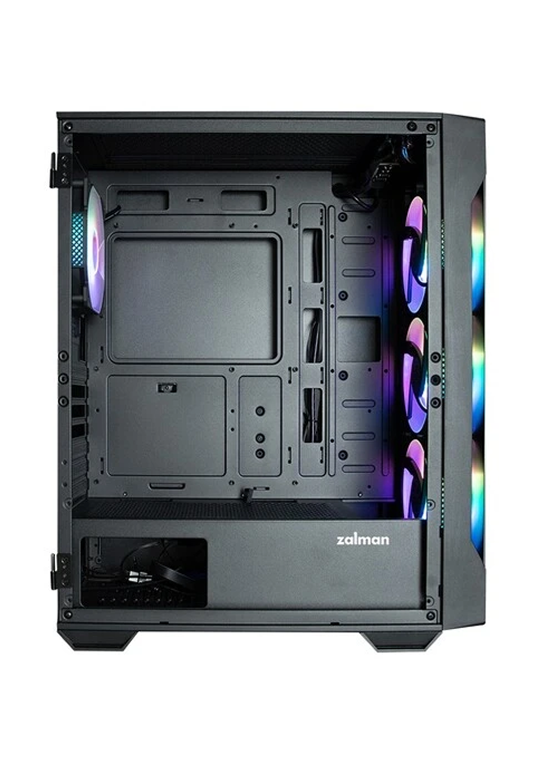 Компьютерный корпус Zalman I3NEOTG, Без БП, 4 кулера в комлекте, стекло, ARGB подсветка — фото 1