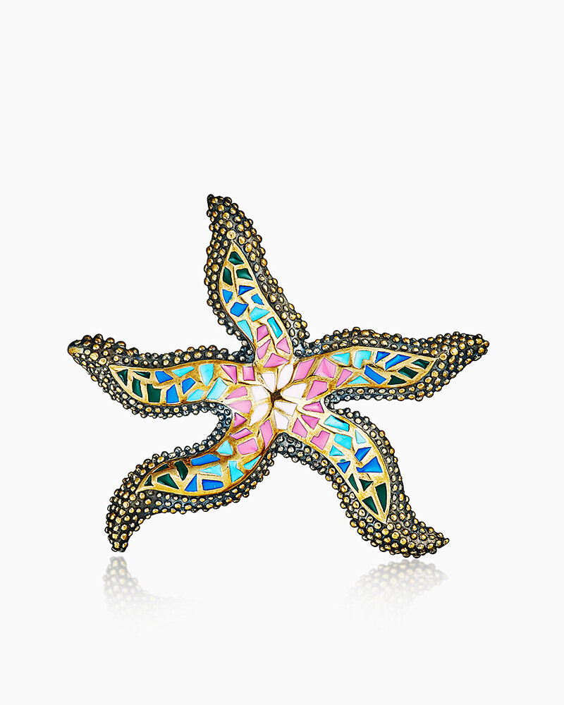 Брошь, серебро, 925 проба, эмаль