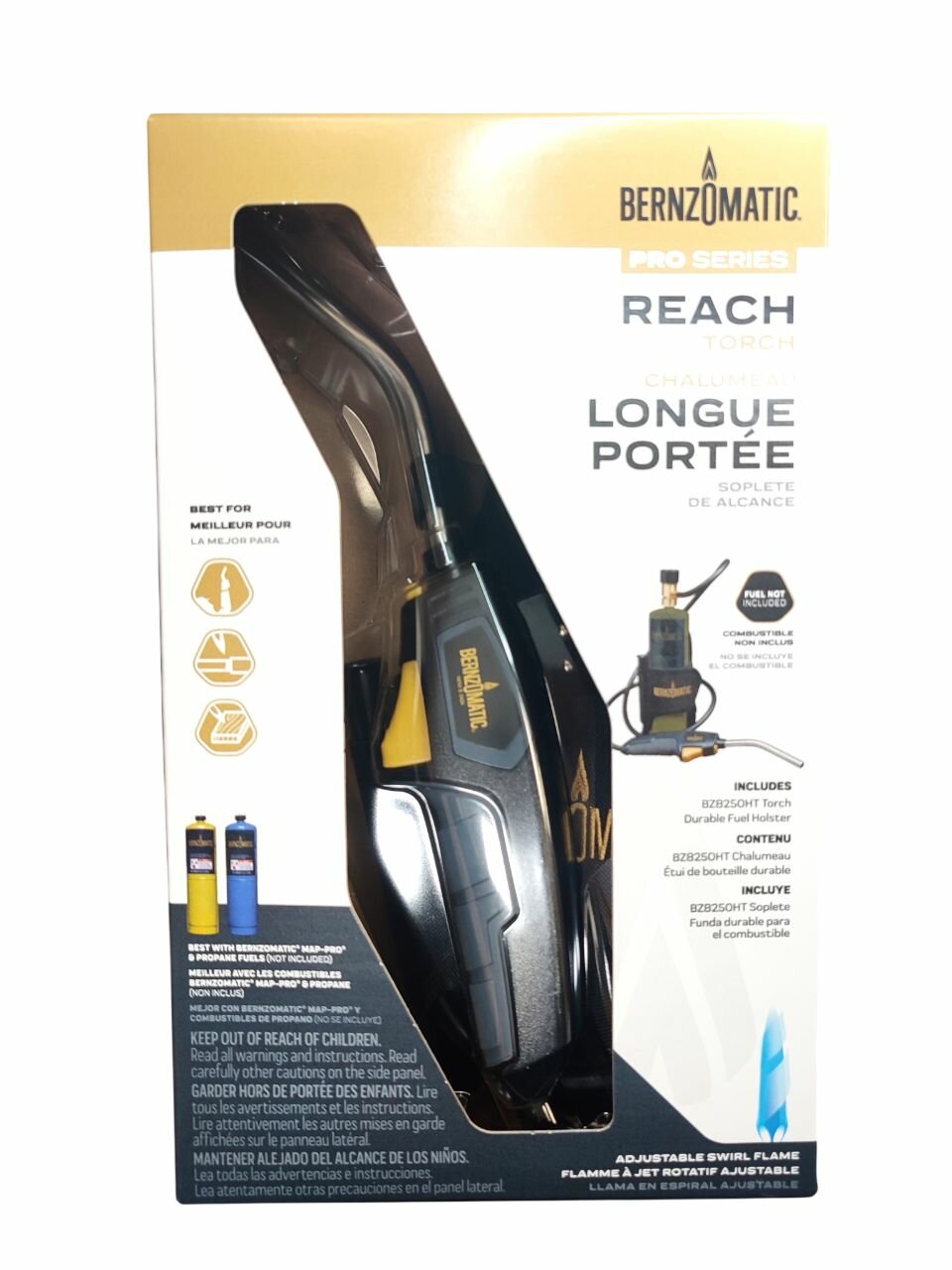 Изображение Газовая горелка со шлангом Bernzomatic BZ8250HT с пьезоподжигом для мапп газа