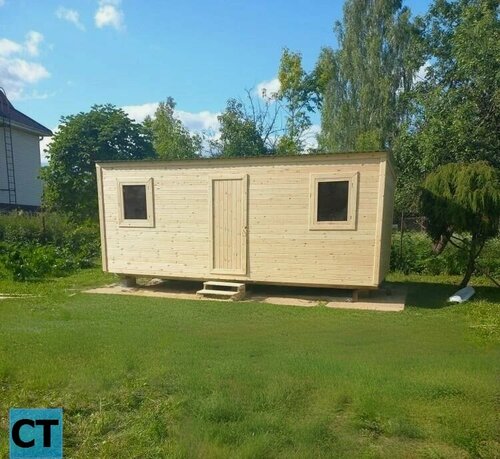 Изображение товара Бытовка утепленная с вагонкой 6х2.3 с перегородками, с доставкой на манипуляторе