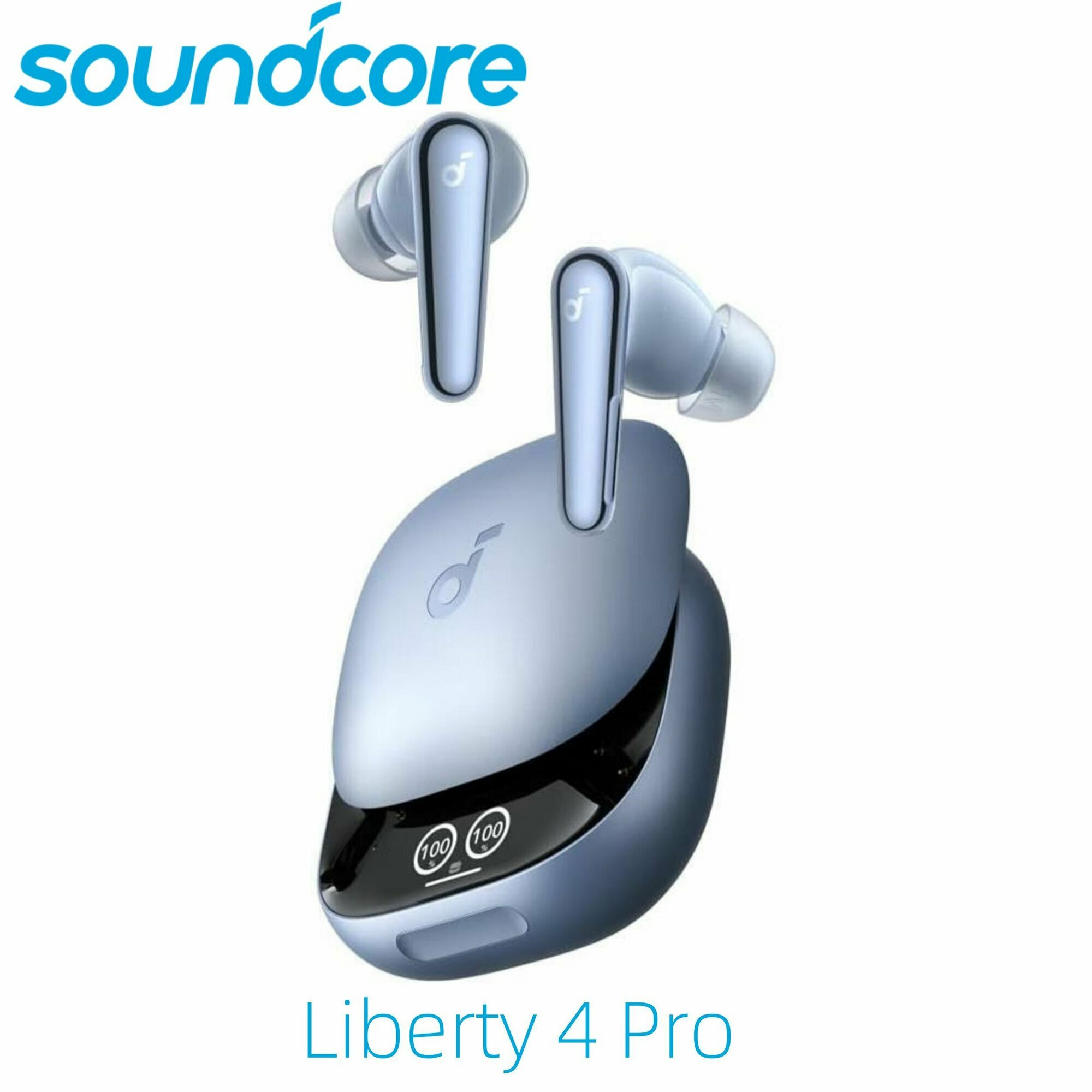 Беспроводные наушники Soundcore "Liberty 4 Pro", ANC, сенсорное управление, кейс с дисплеем