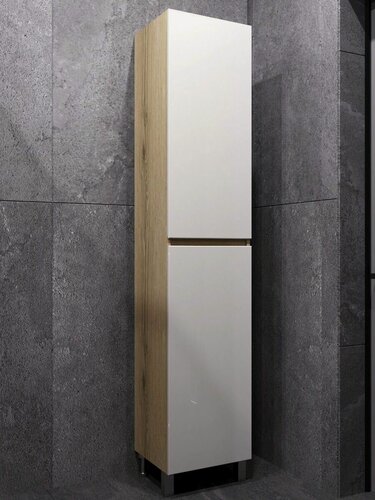 Изображение товара Шкаф пенал в ванную комнату, Fauraplus Оливия 40 напольный фасад белый