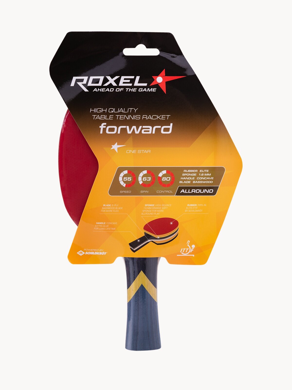 Ракетка для настольного тенниса Roxel 1* Forward, коническая