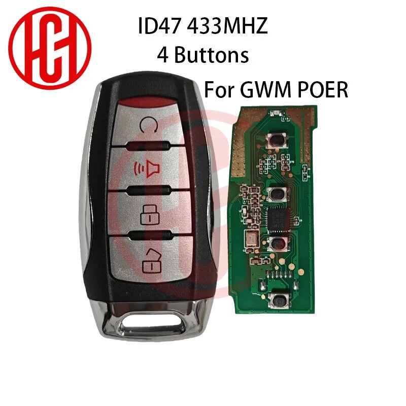 Пульт GWM Poer 4BT, ID47 433MHz, 4 кнопки
