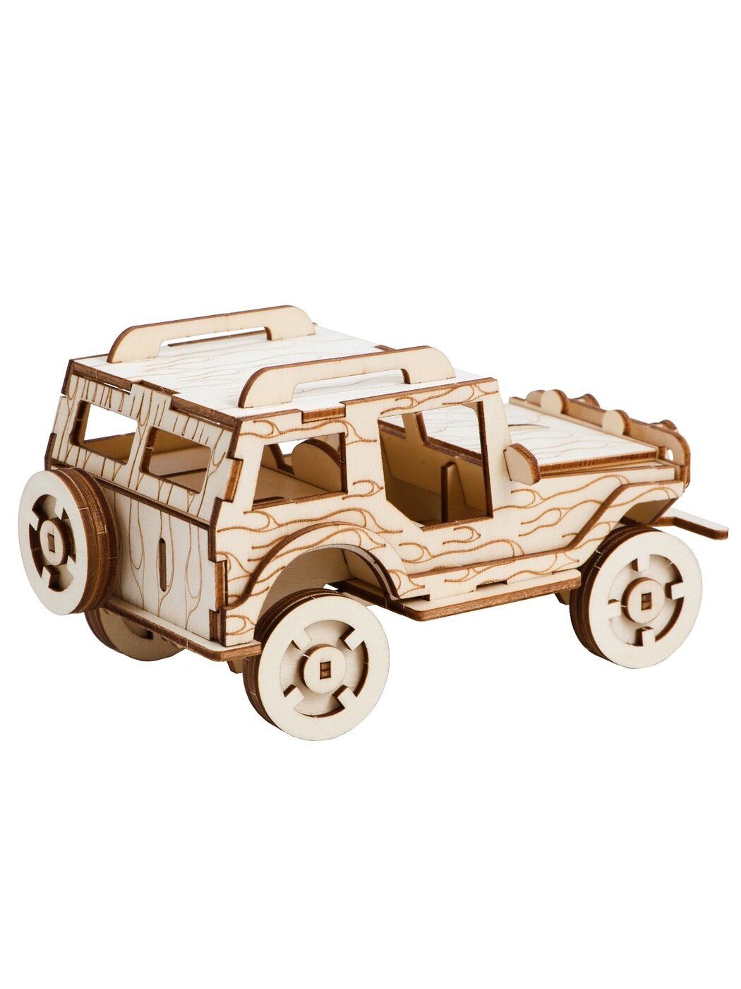 Сборная деревянная модель Wooden Toys Внедорожник - фото №7